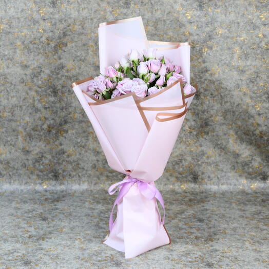 Purple Petal Charm Baby Rose Bouquet