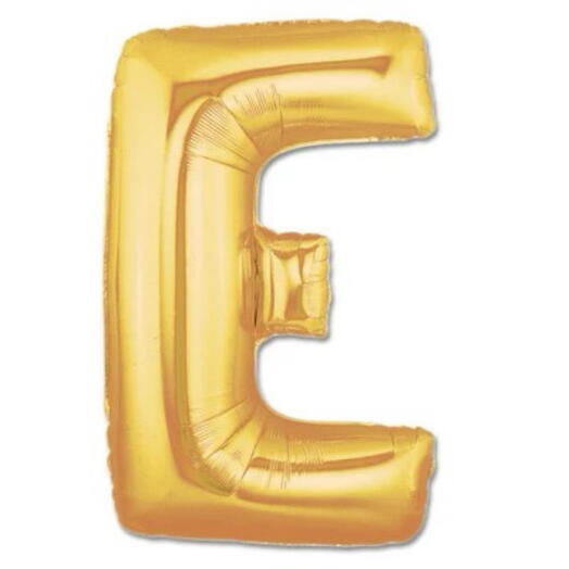 Letter E Golden Foil Balloon-5327