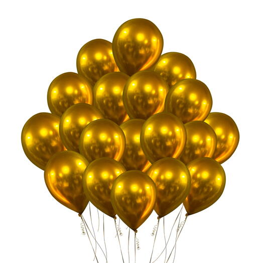 21 gold helium balloons