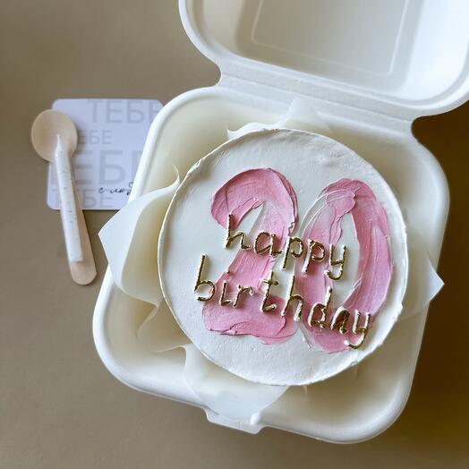 Бенто торт happy birthday в подарок на 20 лет