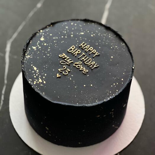 Торт черный 1кг Happy Birthday my love