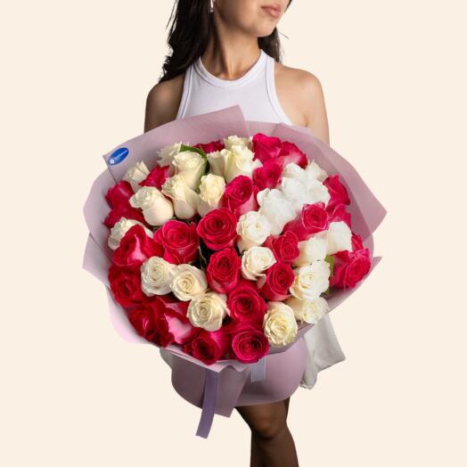 Букет 51 роза 50 см