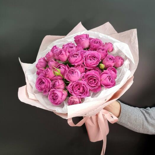 Букет из кустовых пионовидных роз Мисти Баблз