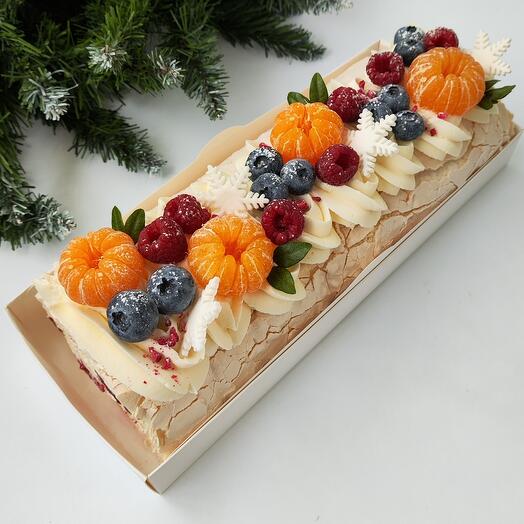 Меренговый рулет с мандаринами