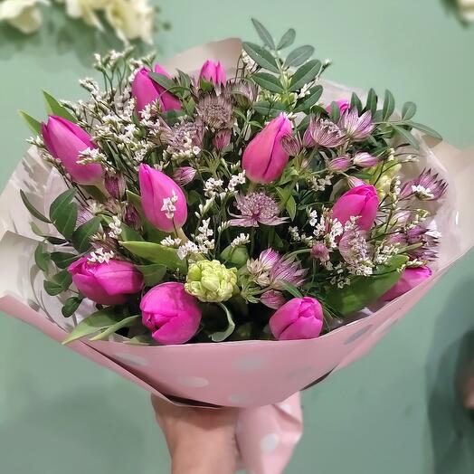 Тюльпаны и гиацинты, весенний букет, 8 марта