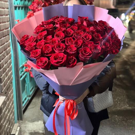 Букет 51 Роза красная