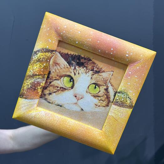 Картина «Котик» в технике Жикле