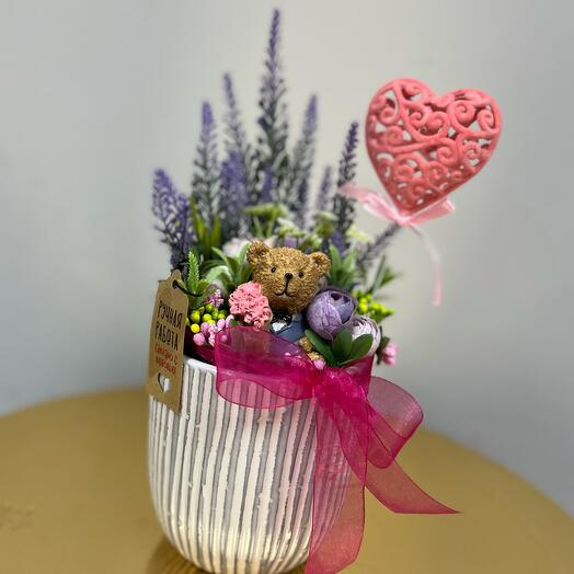 Интерьерная композиция с сердцем ручной работы