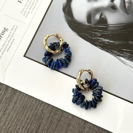 Серьги женские с подвесками из кианита