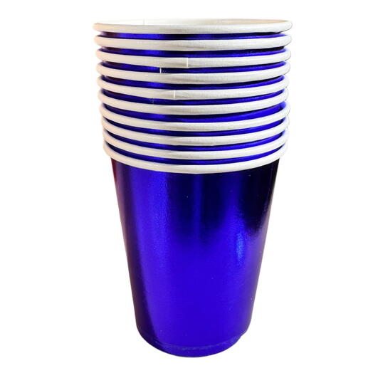 Disposable cups set blue 10 pieces. Disposable cups 10 pcs blue