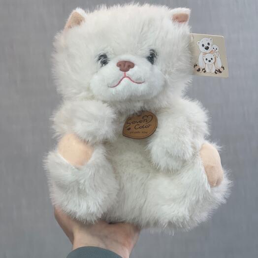 Игрушка «Белый кот розовый нос»