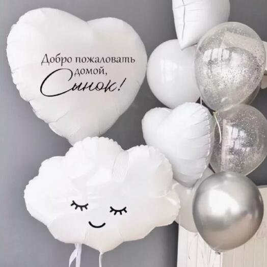 Набор шаров с облачком на выписку