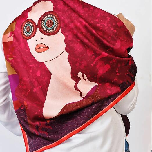 Шарф лето красный