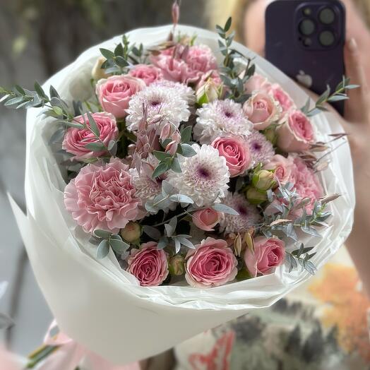 Business кустовые розы,хризантема,диантус