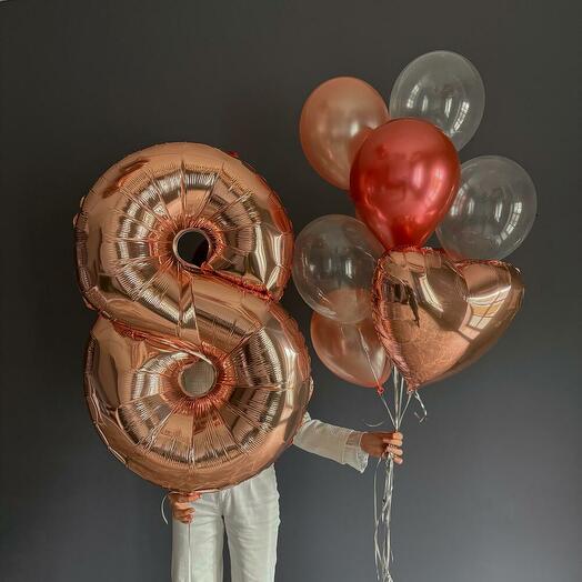 Набор воздушных шаров с цифрой, 10 шт SL 357