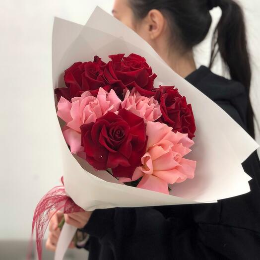 Французские розы в белой упаковке 🌺