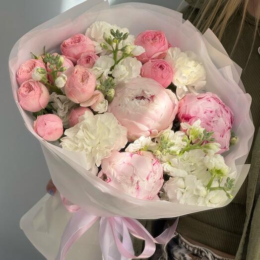 Нежная зефирка с пионами Сара Бернар 🌸