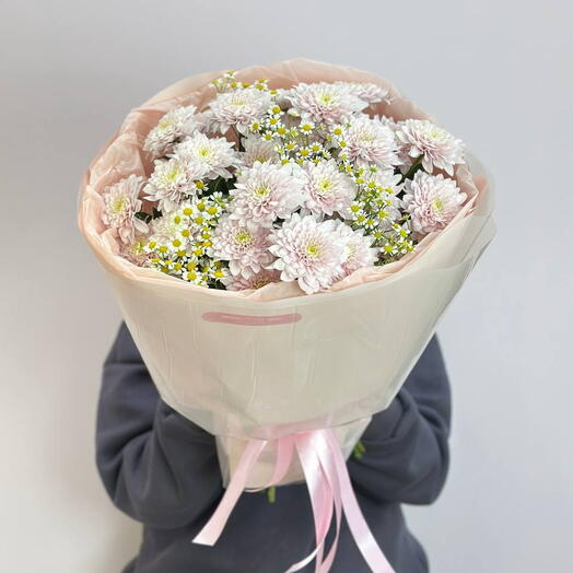 Bouquet of bush chrysanthemum and bush chamomile