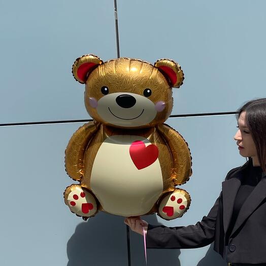 🧸Шар фальгированный Мишка с сердечком N0022