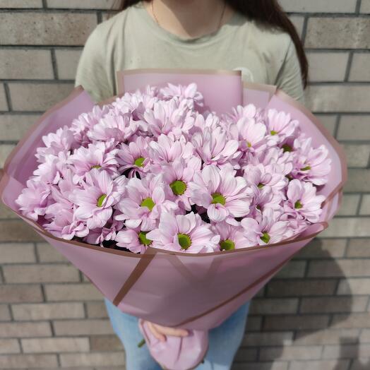 Ромашки розовые в букете💕