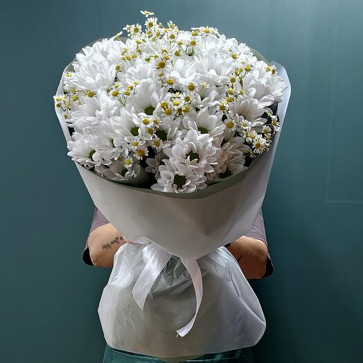 Букет из кустовой хризантемы «Ромашка комбо»