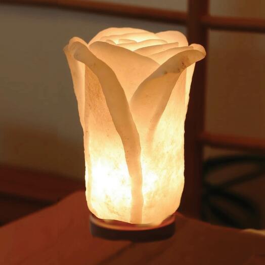 Солевая лампа из белой соли "Белая Роза"