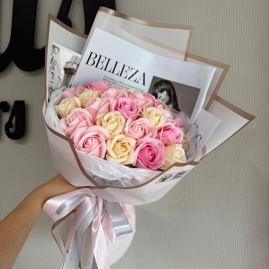 Букет 25 мыльных роз