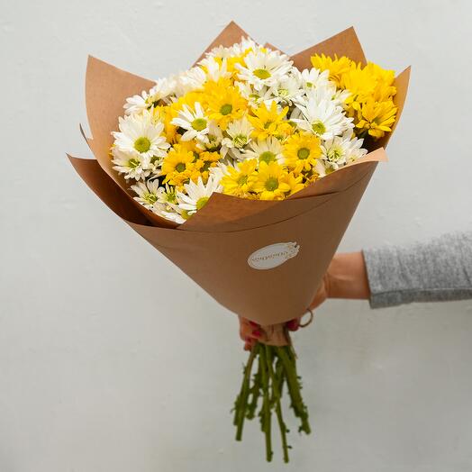 White and yellow chrysanthemum