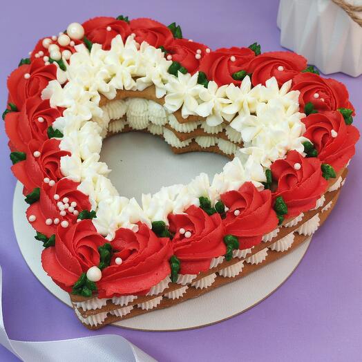 Торт открытый медовый "Сердце". Подарок маме на день Матери