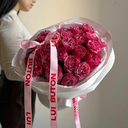 Букет "25 пионовидных роз сорта Country Blue"