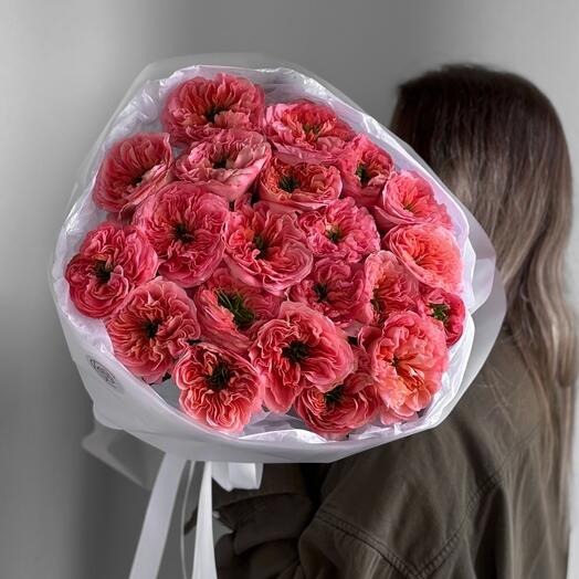 Роза Мандарин 21 шт в матовой пленке
