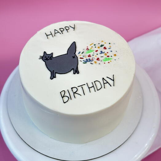 Торт Happy Birthday с котиком