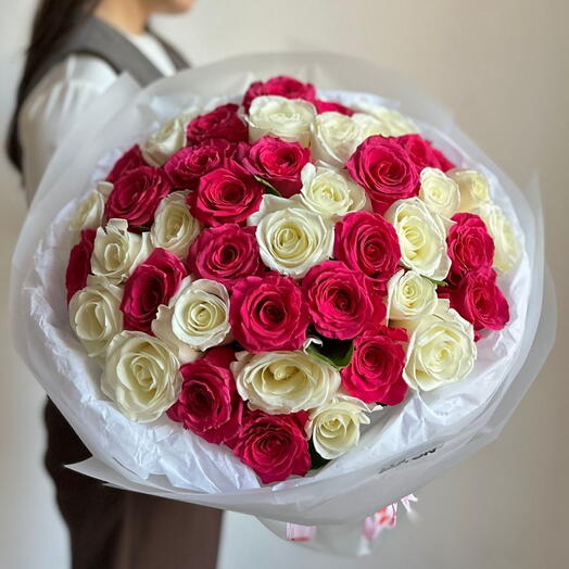 Букет "51 ярких роз микс"