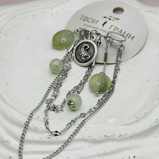 Брошь-булавка "СКОРПИОН" с пренитом