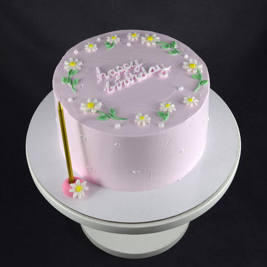 Pink Daisy Birthday Cake – Handmade, Additive-Free Custom