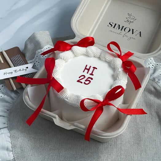 Бенто торт на день рождения с рюшами и бантиками