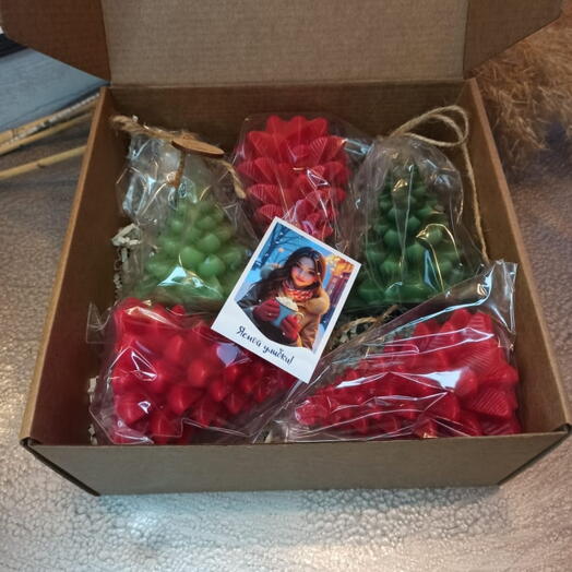 Елочки свечи ассорти 5шт в упаковке