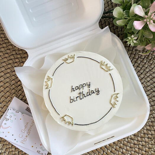 Бенто тортик happy birthday с коронами. Девушке/маме/сестре/жене