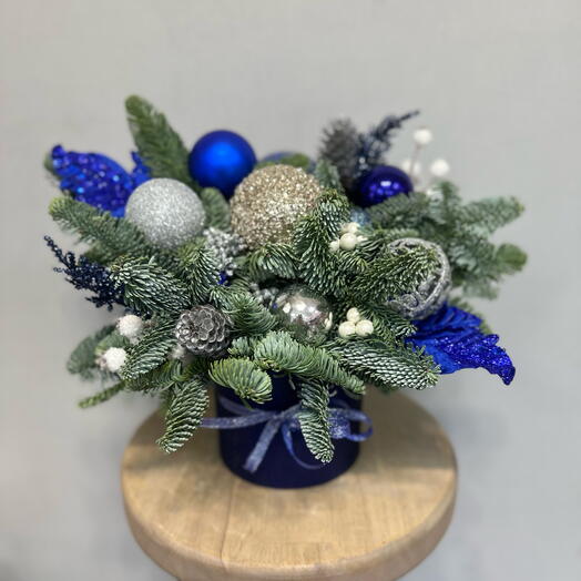 Композиция из живого нобилиса «синий иней»