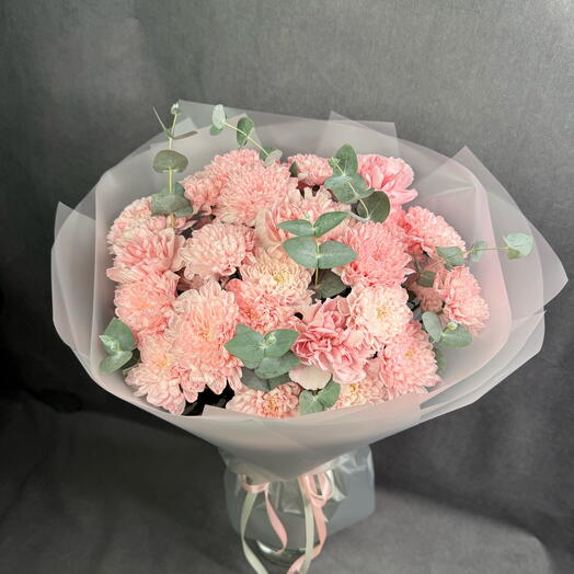 Клубничный десерт 🌸 из кустовых хризантем и диантусов