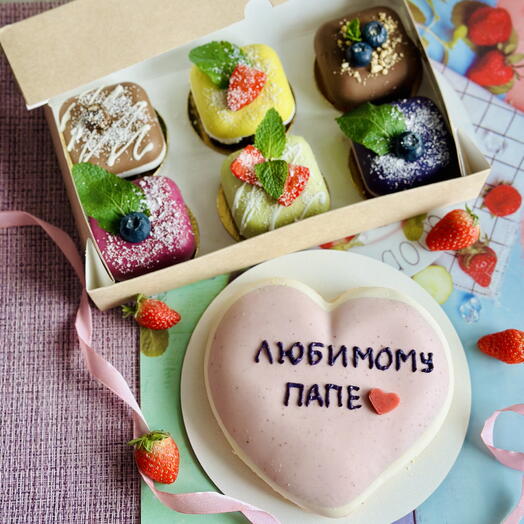 Комбо ассорти + тортик без сахара, глютена и лактозы🌱 Подарок для любимого папы