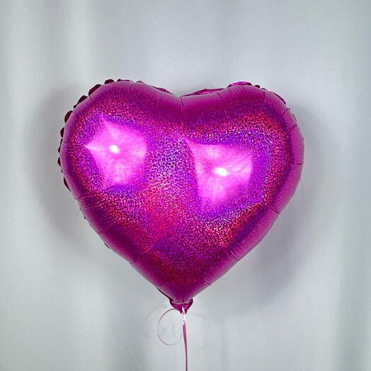 Шар гелий сердце глитер розовый. Foil helium ballon heart glitter pink