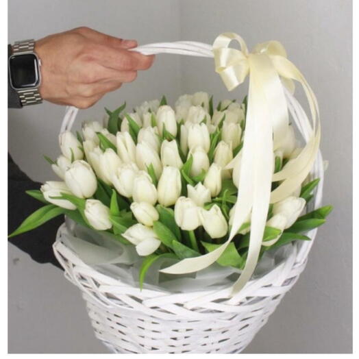 Цветы в коробке тюльпаны