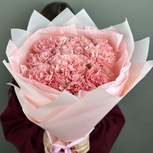 Монобукет из 11 нежных диантусов