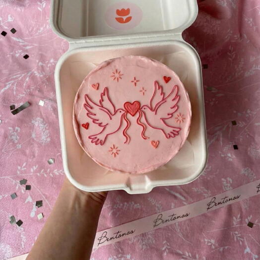 Бенто торт на День Святого Валентина Голуби, коллекция «14 февраля»