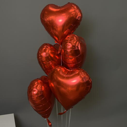 Шары воздушные сердце 5 штук для подарка