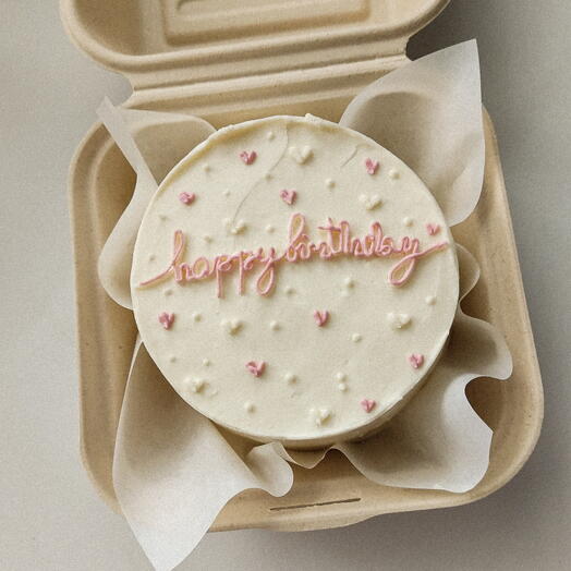 Бенто-торт "Happy birthday" с сердечками