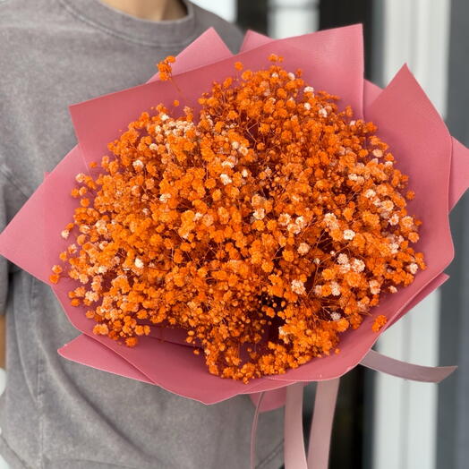 Гипсофила стабилизированная в оранжевом цвете 🧡