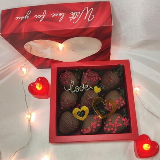 Клубника в шоколаде, "14 февраля", 9 штук