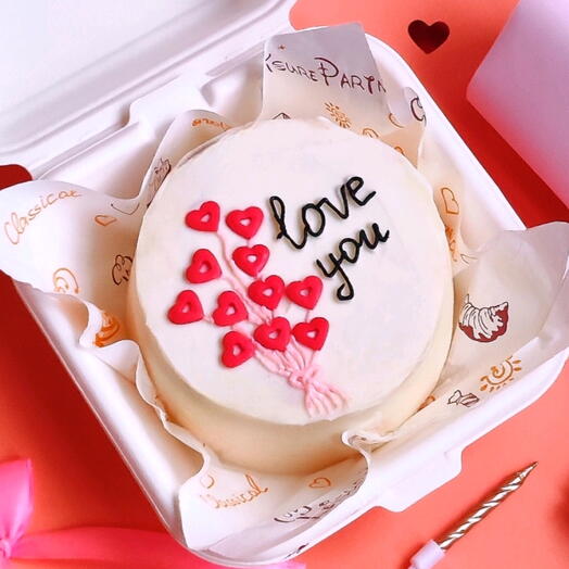 Бенто торт с сердечками Love you